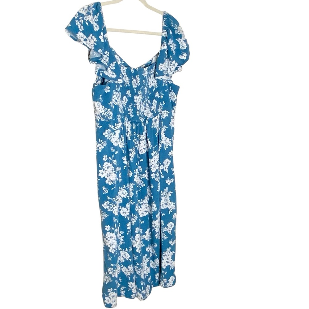 Old Navy Blue Floral Midi Dress. Size XL - Picture 5 of 6
